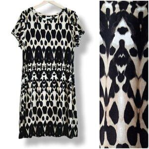 CALVIN KLEIN \ Short Sleeve T-Shirt Dress Abstract Animal Print Sz L